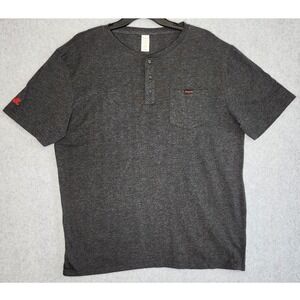 Snap-on Henley Shirt Mens XXL Gray Short Sleeve Pocket Workwear Tools Casual